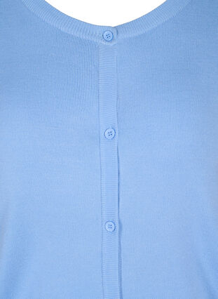 Gebreid vest in viscosemix, Chambray Blue, Packshot image number 2