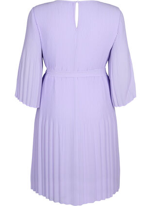 Geplooide jurk met 3/4 mouwen, Lavender, Packshot image number 1