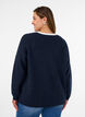 Gebreide blouse met V-hals en raglanmouwen, Blauw, Model image number 2