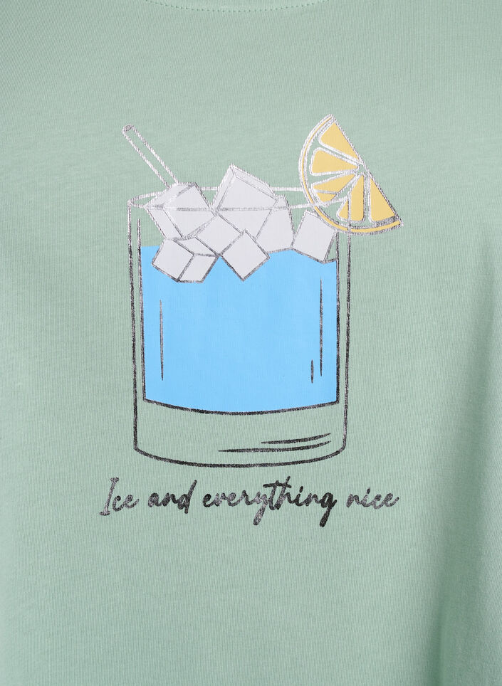 Katoenen top met a-vorm, Groen, Packshot image number 2