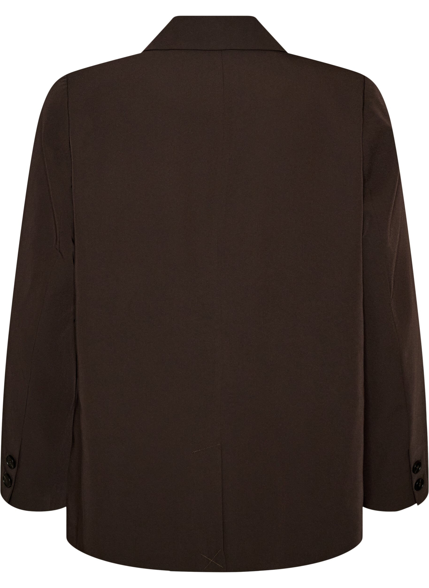 ZizziDouble-breasted blazer met een losse pasvorm, Bruin, Packshot image number 1