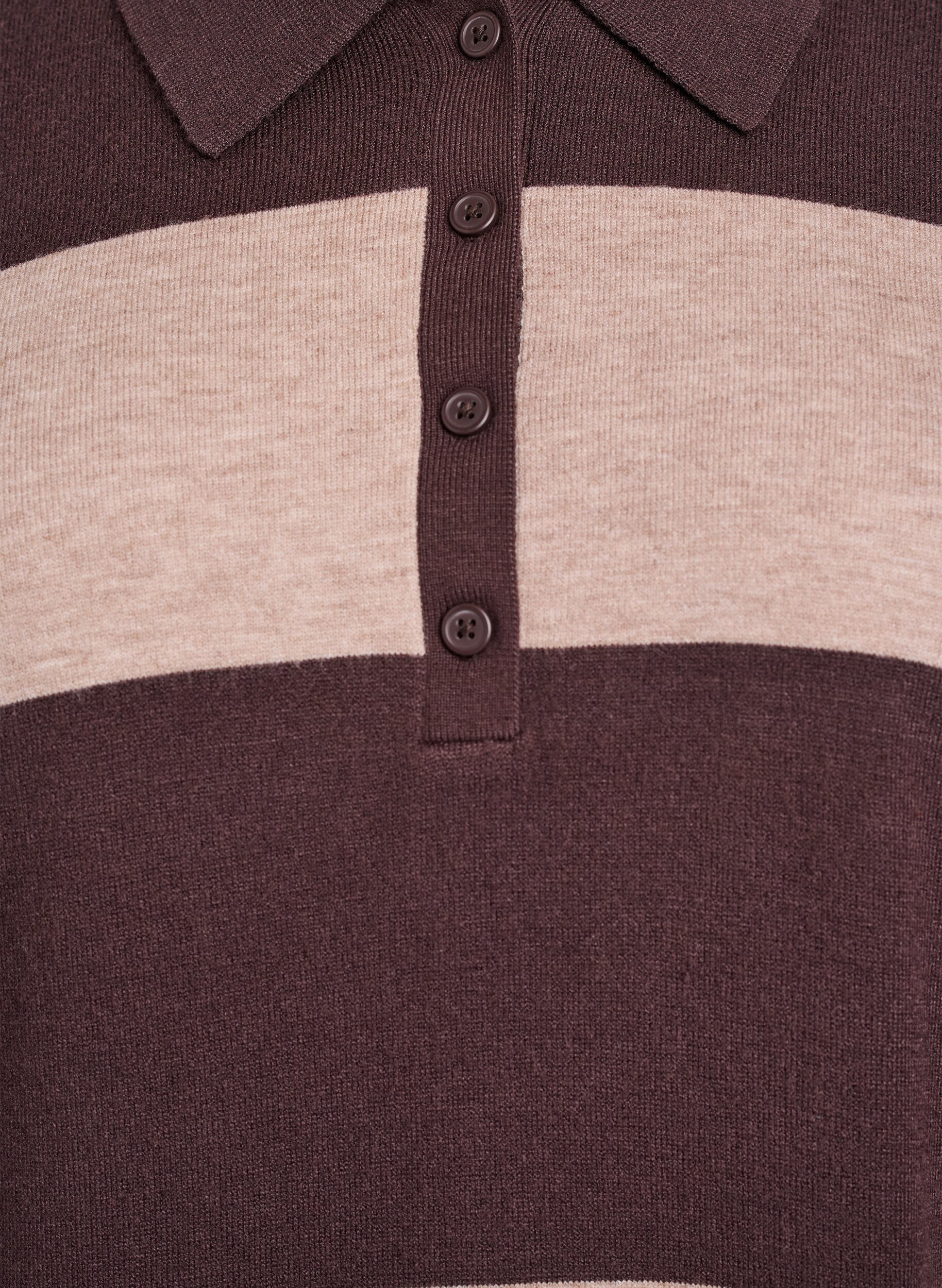 Zizzi Strik blouse met kraag, Bruin, Packshot image number 2