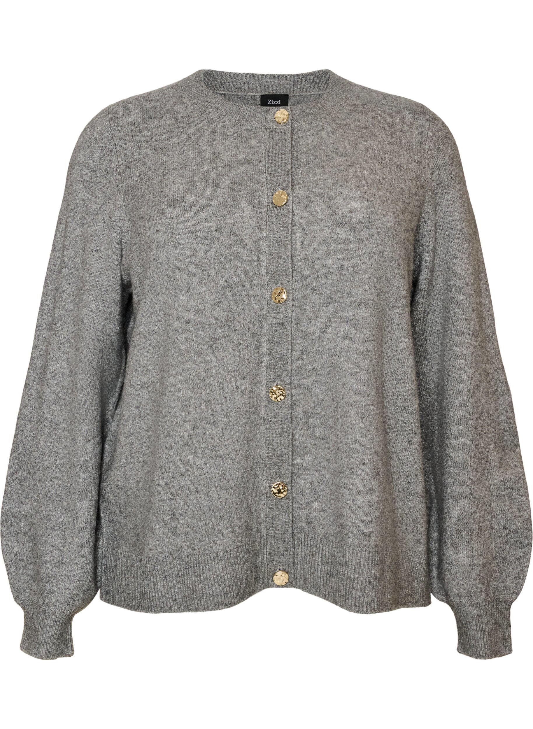 Cardigan in zacht breisel met goudkleurige knopen