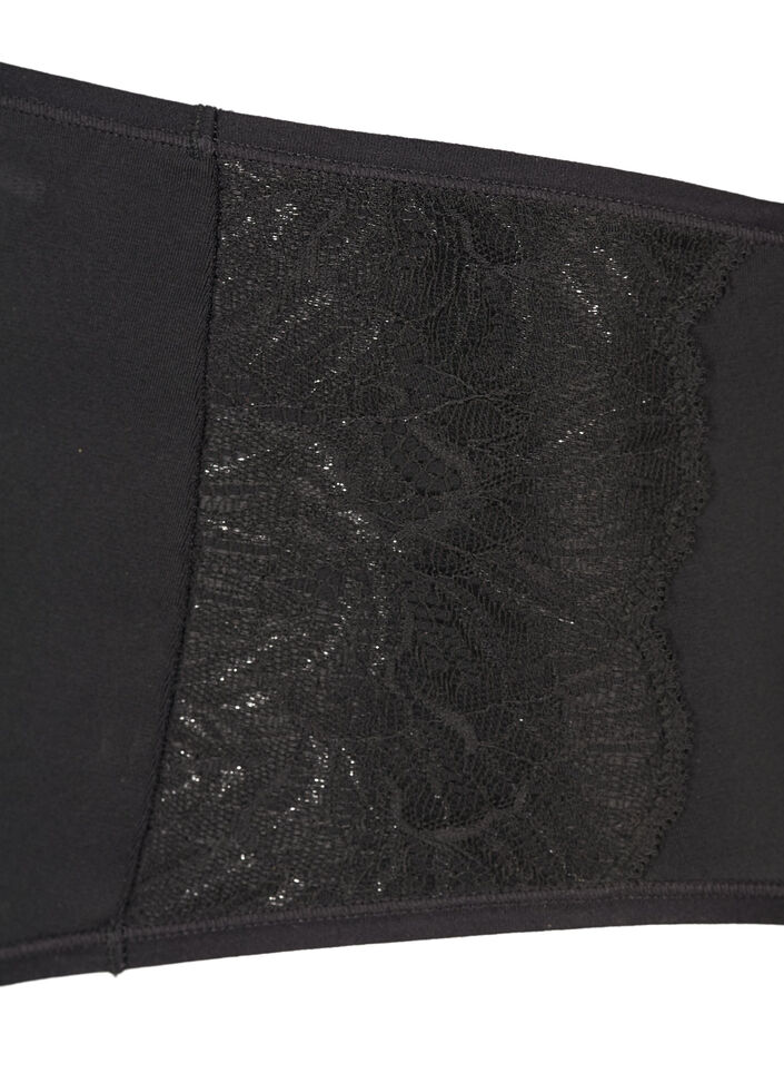 2-pack slipje met normale taille, Zwart, Packshot image number 2