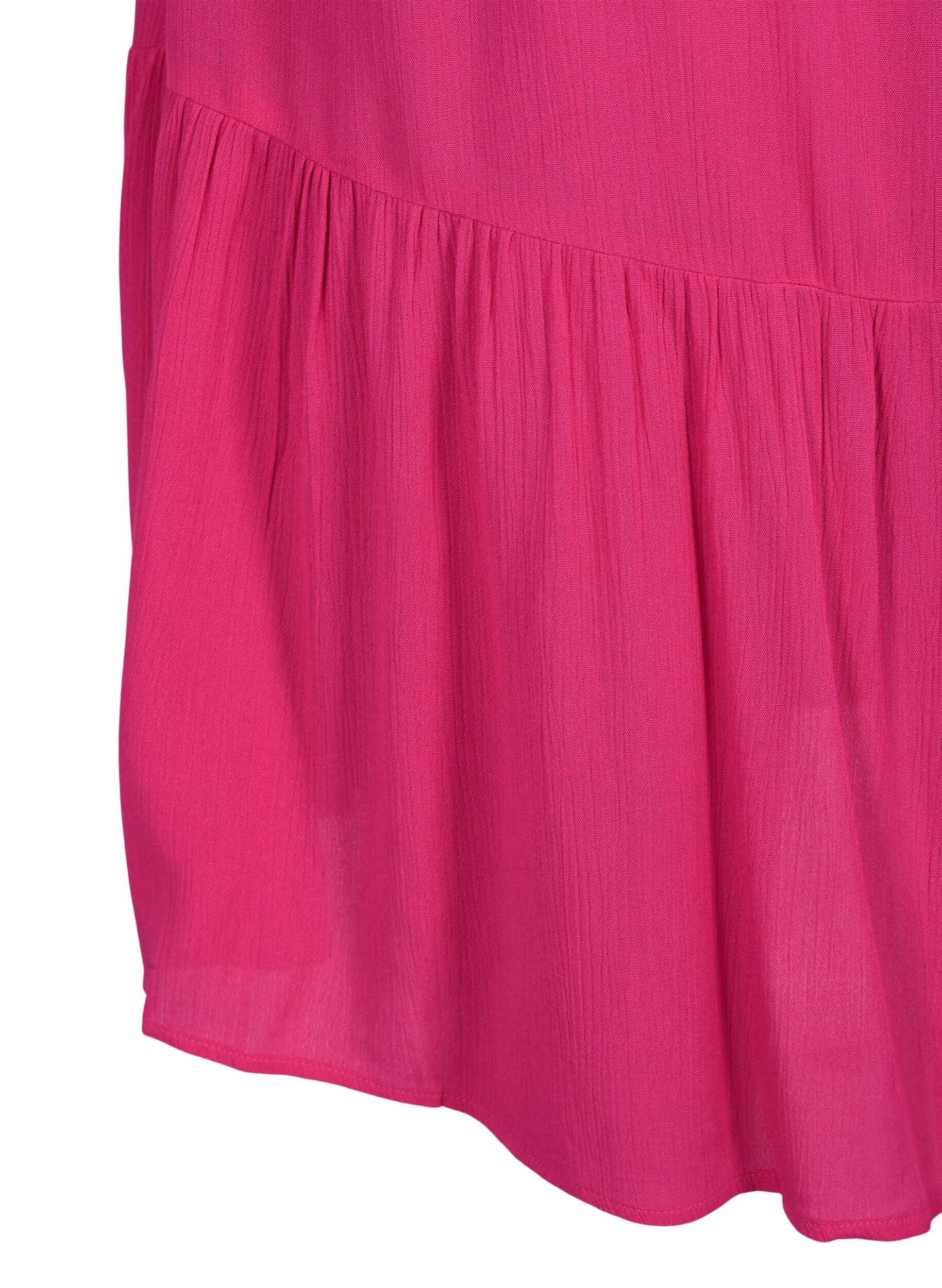 Zizzi zomerjurk met bandjes, gemaakt van viscose, Raspberry Sorbet, Packshot image number 3