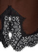 Jersey blouse met kanten rand, Bruin, Packshot image number 3