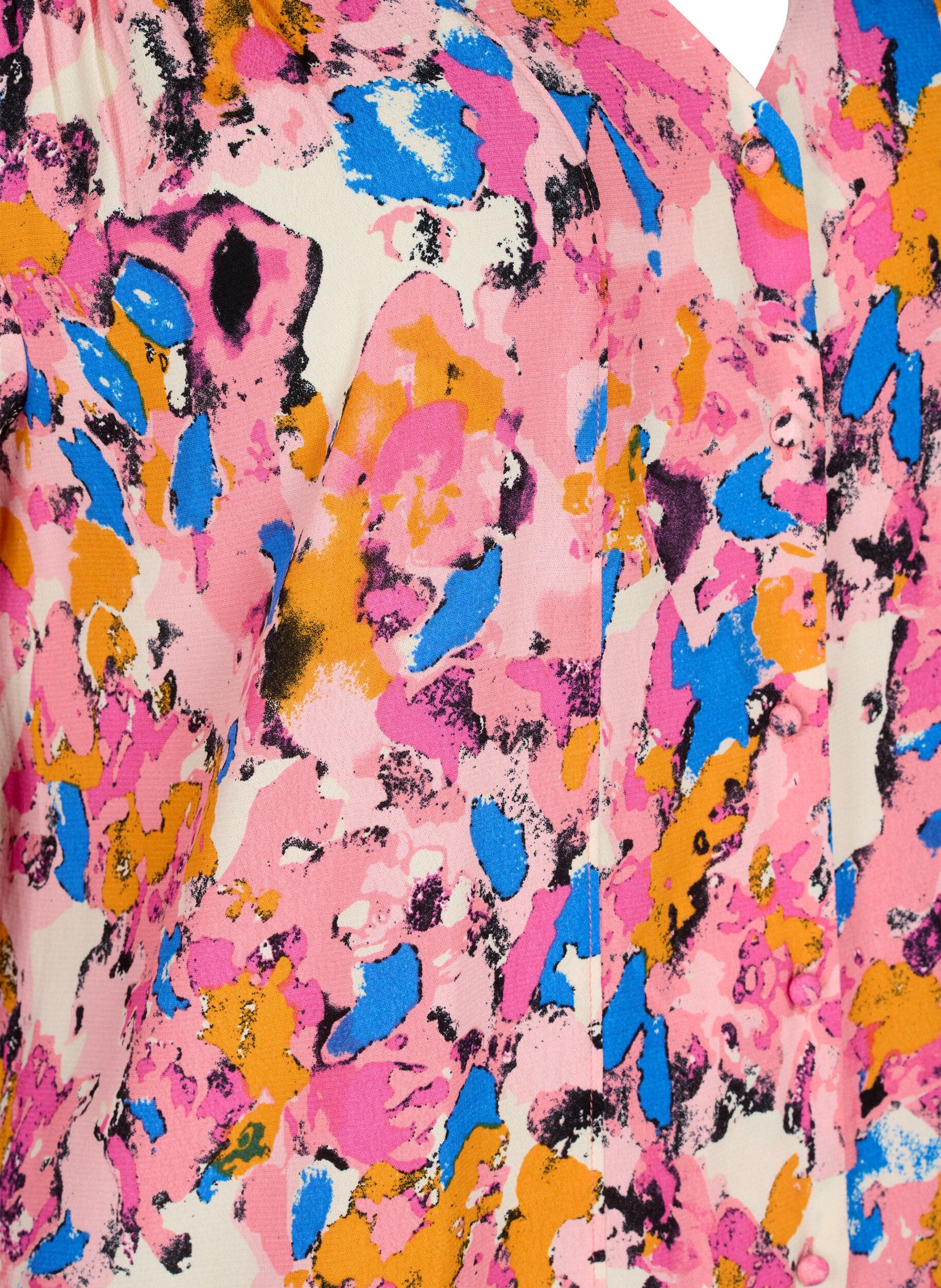 Zizzi Lang overhemd met opdruk in viscose, Rosebloom GraphicAOP, Packshot image number 2