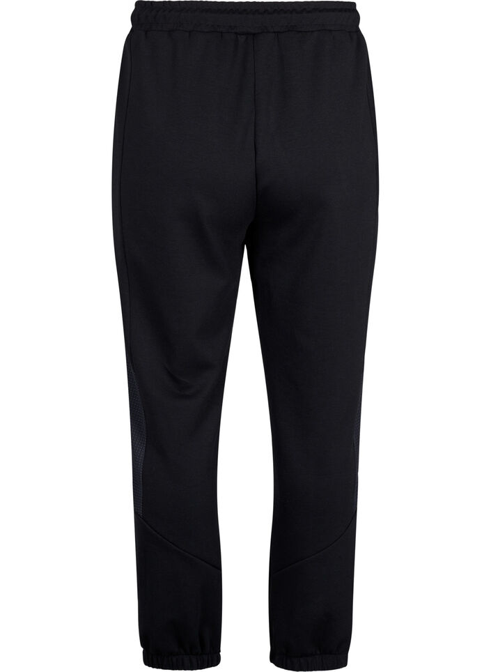 Joggingbroek met textuurdetaillering, Black, Packshot image number 1