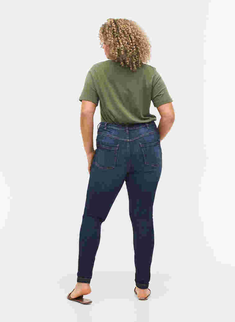 Super slim Amy jeans met hoge taille, Dark blue, Model