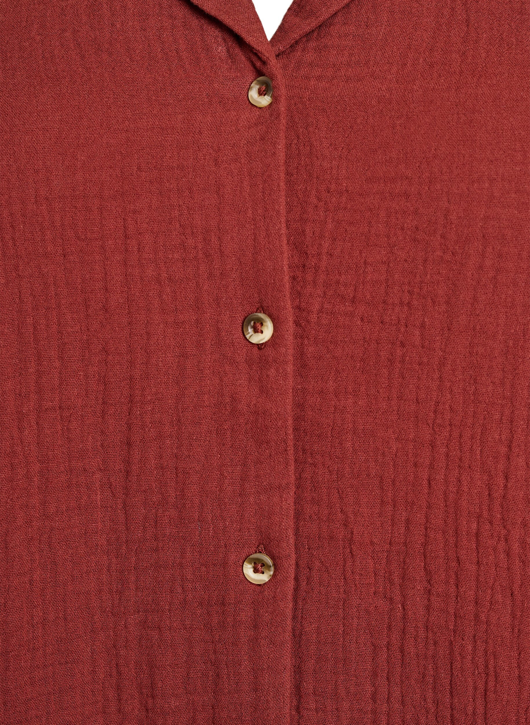 Zizzi Shirt met korte mouwen van katoen mousseline, Rood, Packshot image number 2