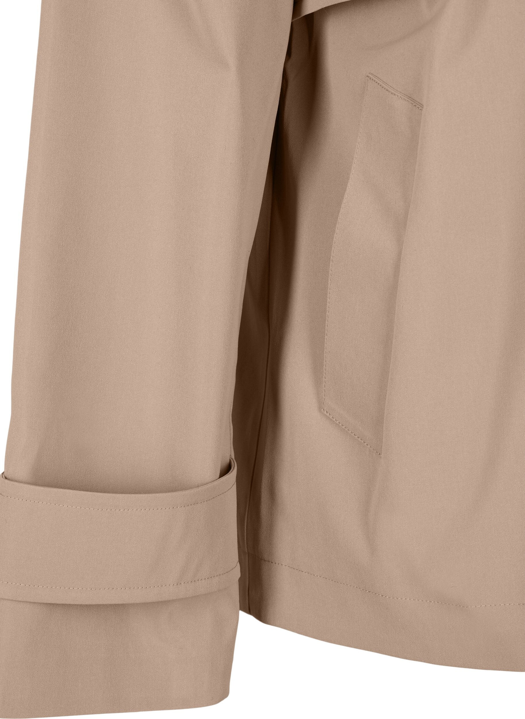 Zizzi Korte trenchcoat met klassieke details, Grijs, Packshot image number 3