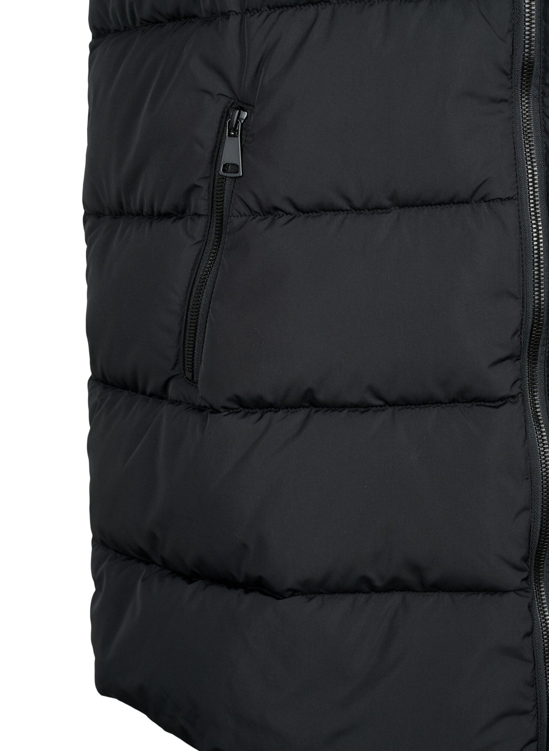 ZizziLange vest met capuchon en zakken, Zwart, Packshot image number 3