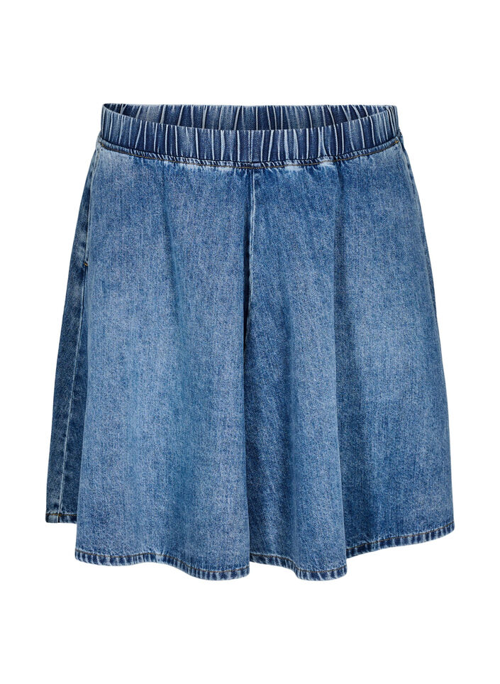 Korte denim skaterrok, Blauw, Packshot image number 0