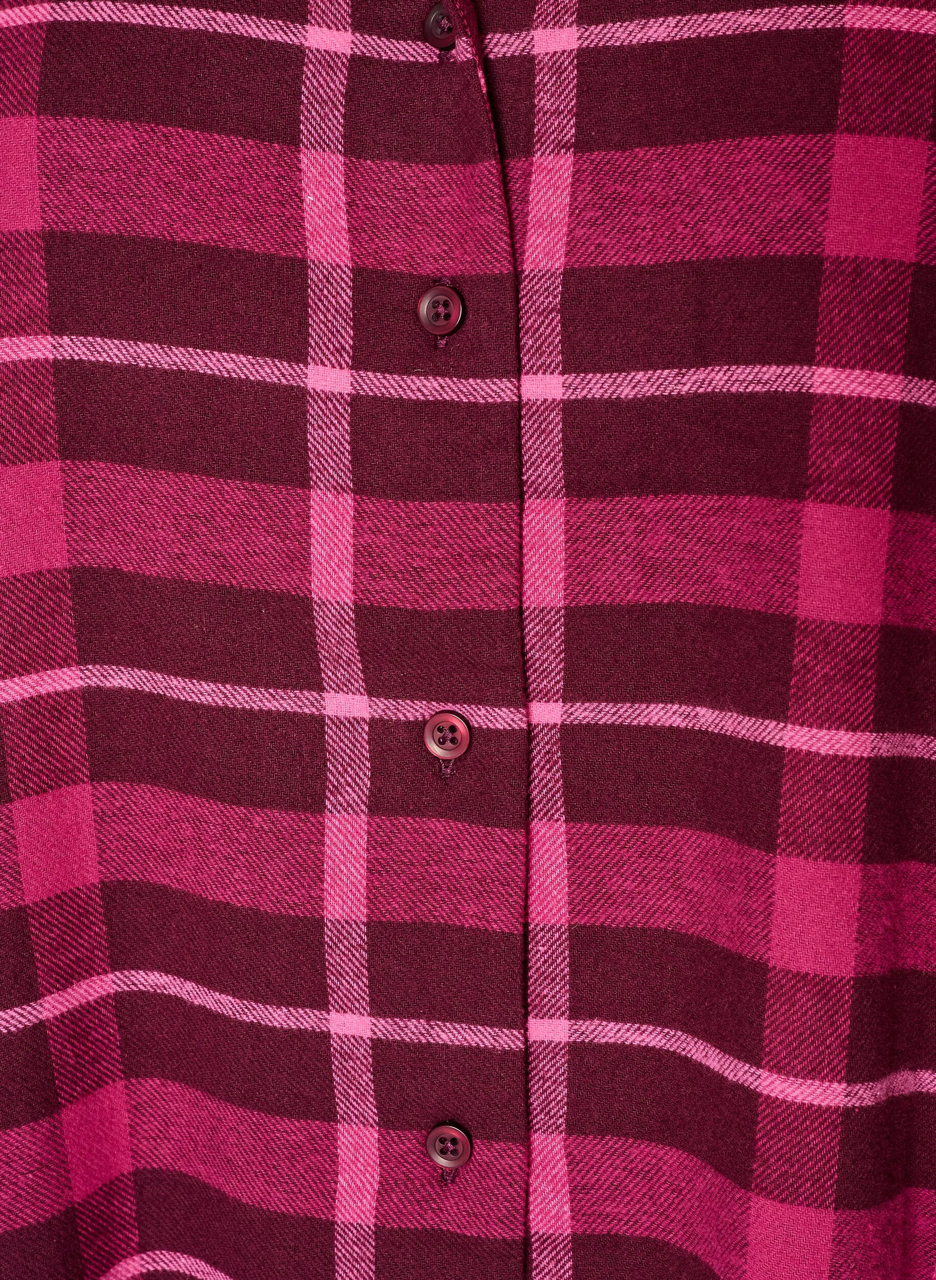 ZizziGeruite katoenen pyjamashirt met lange mouwen, Rood, Packshot image number 2