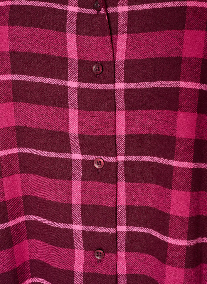 Geruite katoenen pyjamashirt met lange mouwen, Rood, Packshot image number 2