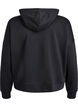 Hoodie met ritssluiting en borstprint, Zwart, Packshot image number 1