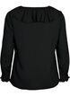 Blouse met ruches en lange mouwen, Black, Packshot image number 1