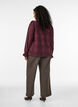 Broek met klein ruitpatroon en rechte pijpen, Bruin, Model image number 1