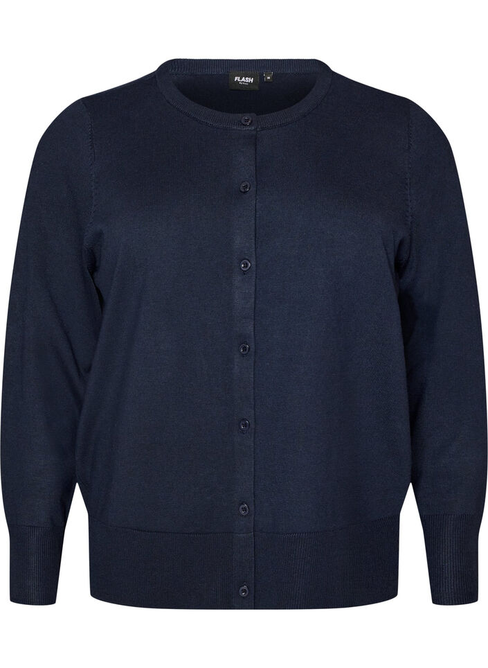 Fijngebreide vest met ronde hals, Blauw, Packshot image number 0