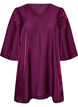 Glanzende tuniek met V-hals en 3/4 mouwen, Paars, Packshot image number 0