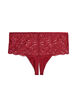 Hipsterstring zonder kruisje met kant en hoge taille, Rood, Packshot image number 1