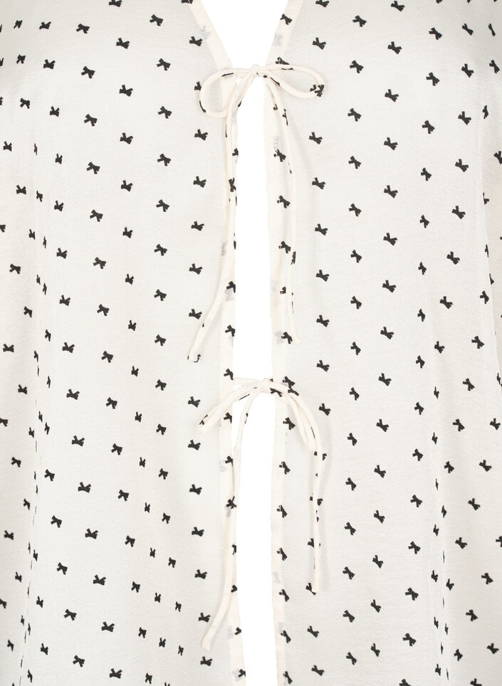 Blouse met strikdetails en strikken, Ecru w Bow, Packshot image number 2