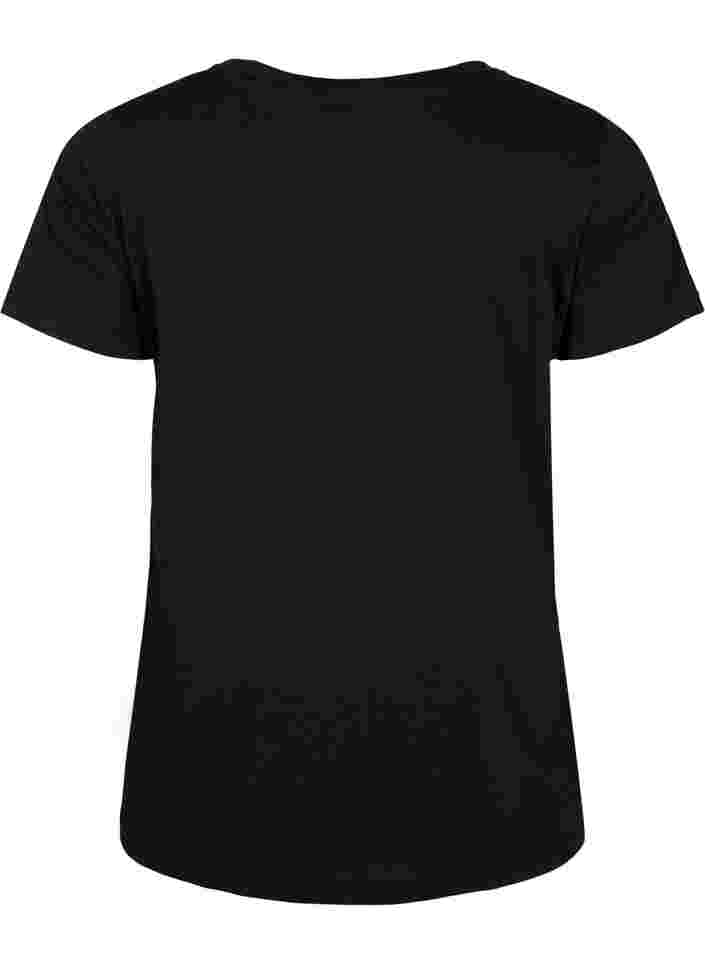 T-shirt in katoen met opdruk, Black COLOR, Packshot image number 1