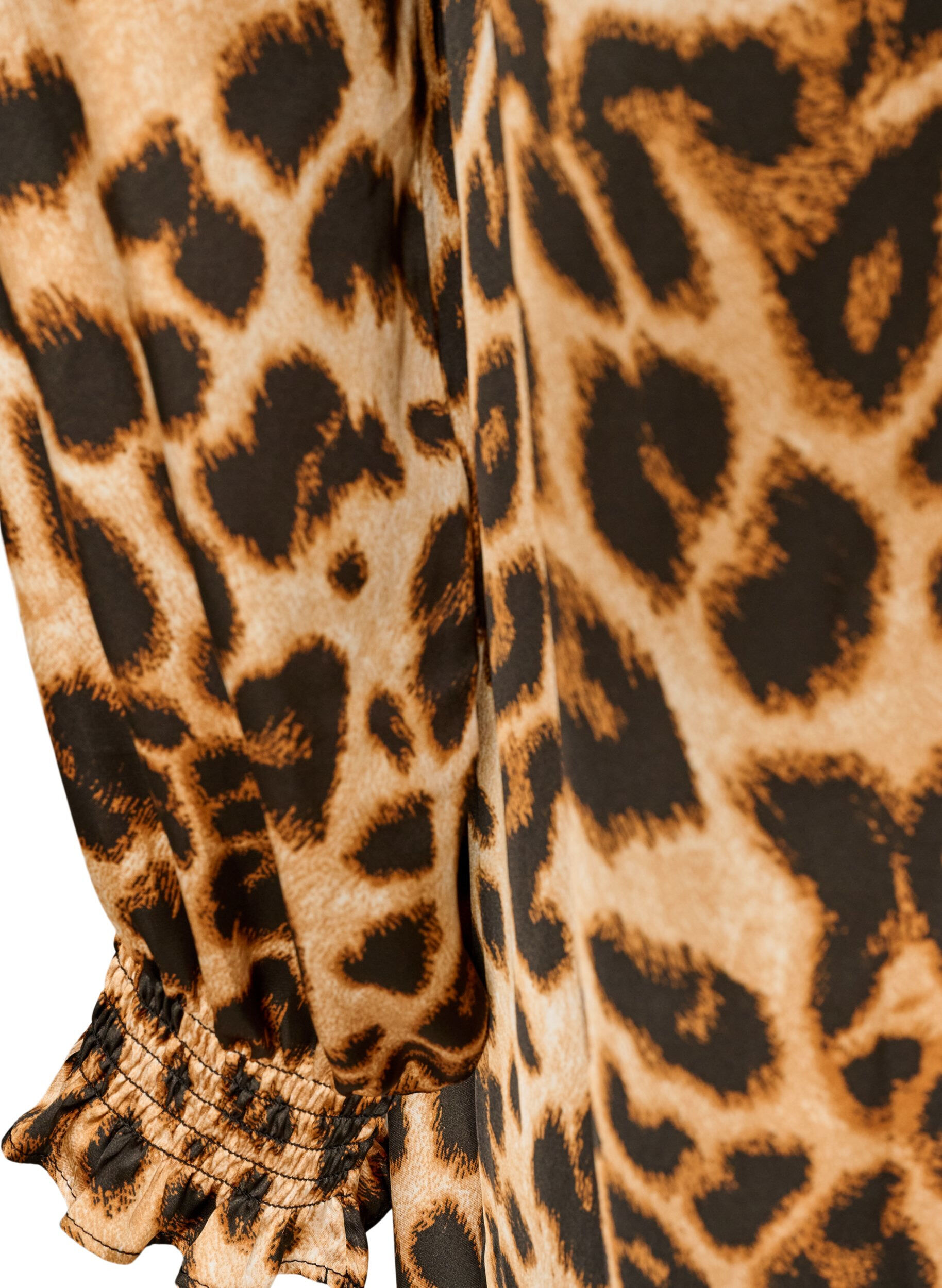ZizziJurk met luipaardprint en ruches, Bruin, Packshot image number 4