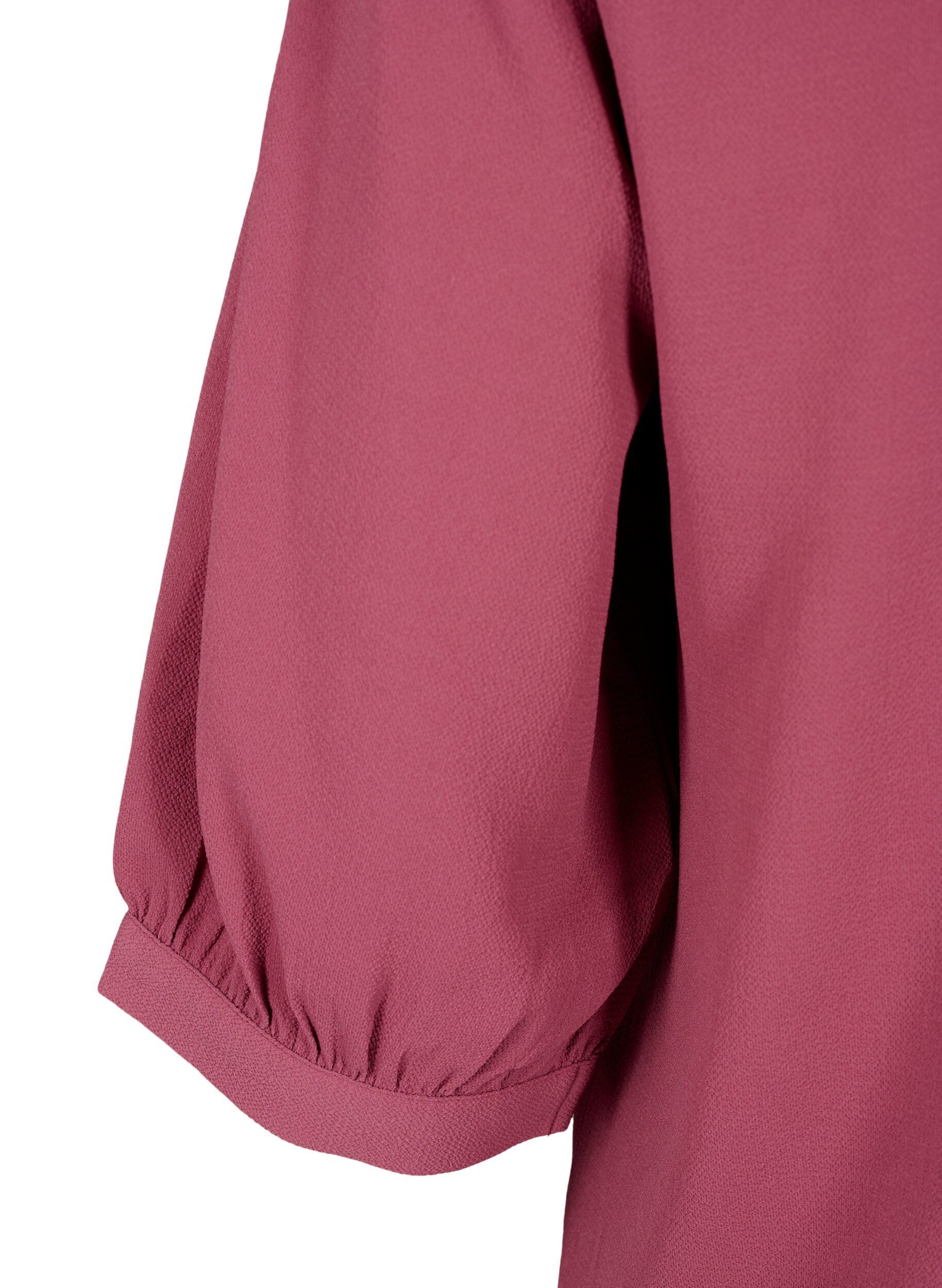 Zizzi Overhemdblouse met 3/4-mouwen en een kraag met ruches, Dry Rose, Packshot image number 3