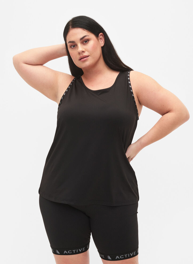 Effen kleur sport topje, Black, Model image number 0
