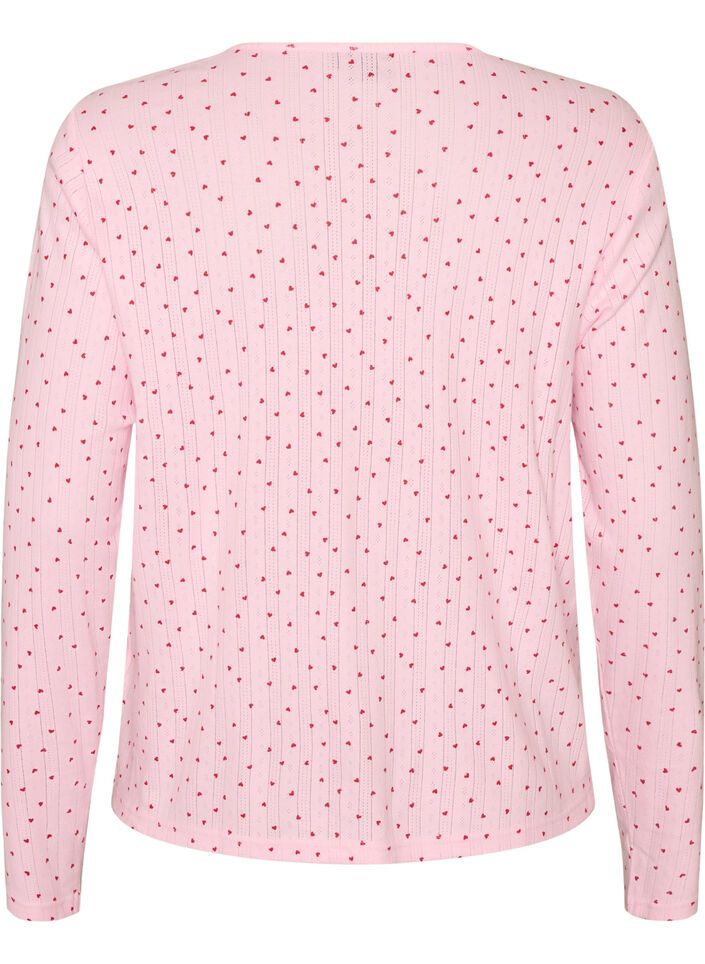 Vest van biologisch katoen met gaatjesborduursel, Roze, Packshot image number 1