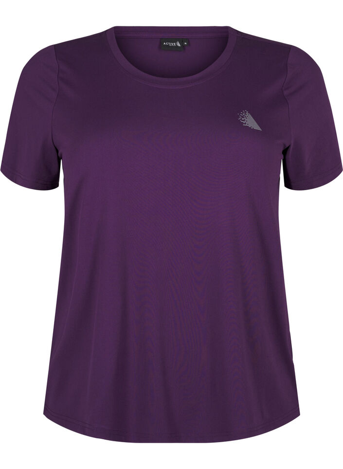 Slim fit sport T-shirt met ronde hals, Purple Pennant, Packshot image number 0
