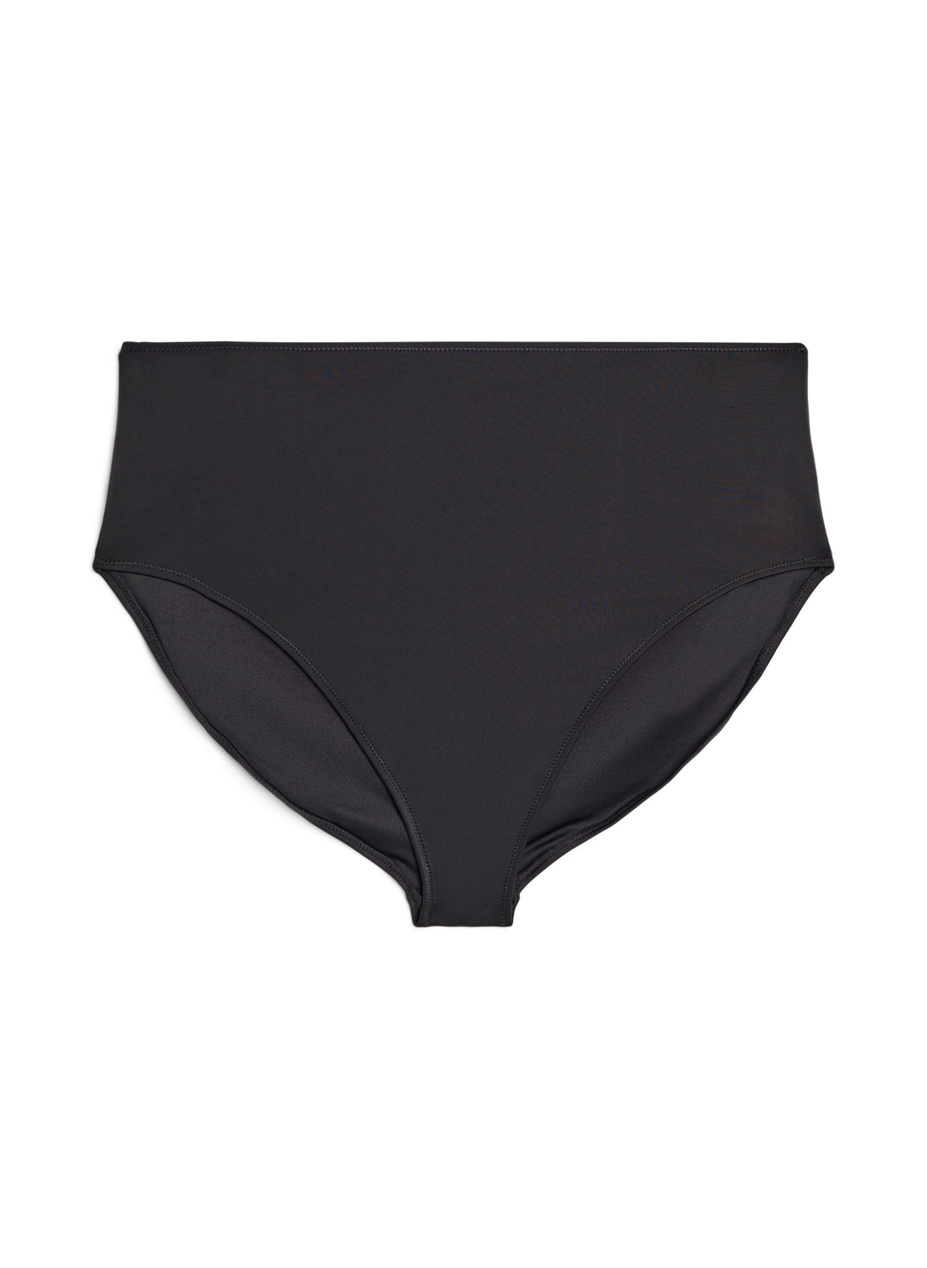 Zizzi Solidkleurige high-waist bikinibroekje, Zwart, Packshot image number 0