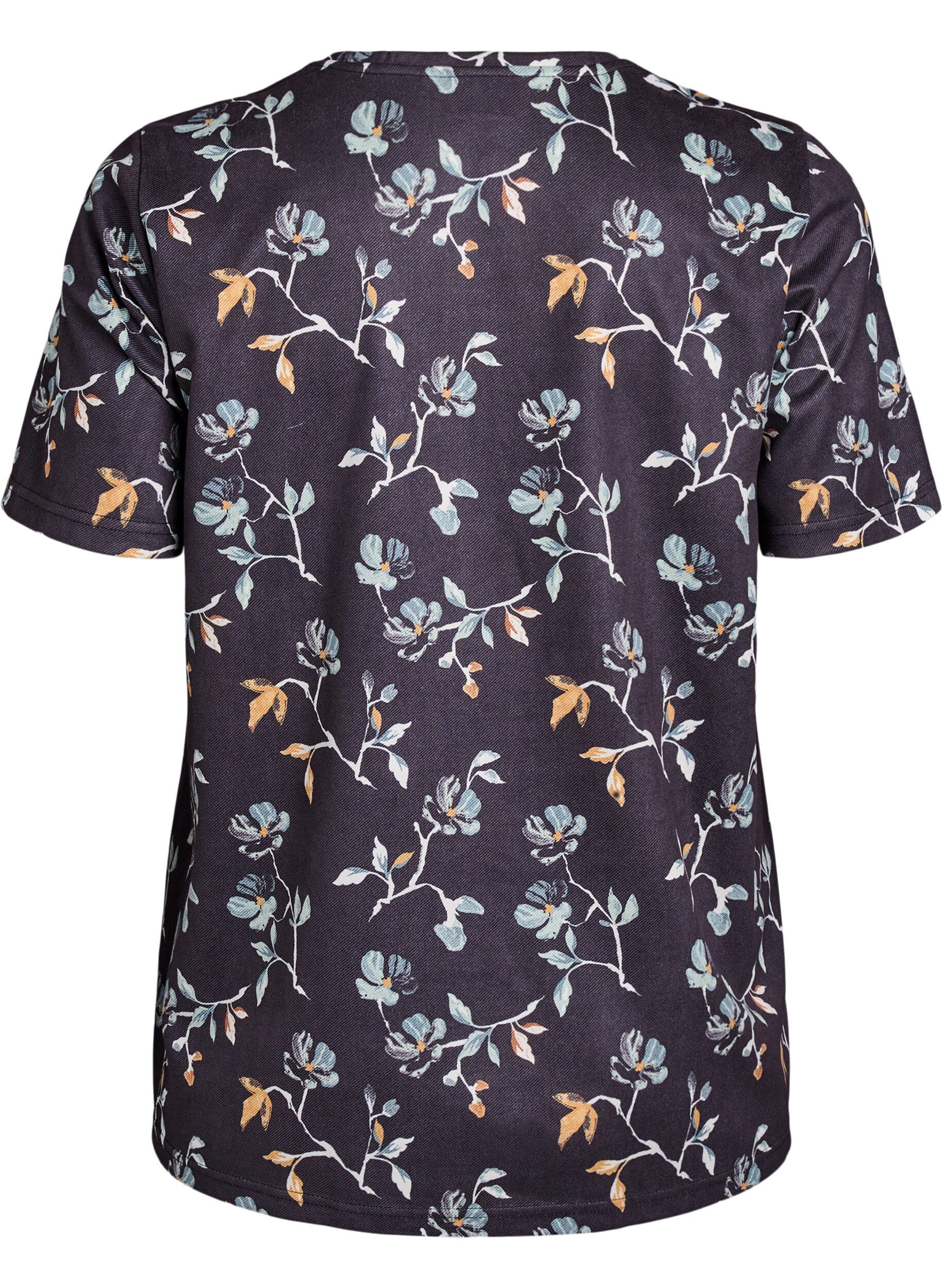 Zizzi FLASH - T-shirt met bloemenprint, Zwart, Packshot image number 1