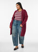 Geribd gebreid vest met zakken, Rood, Model image number 1