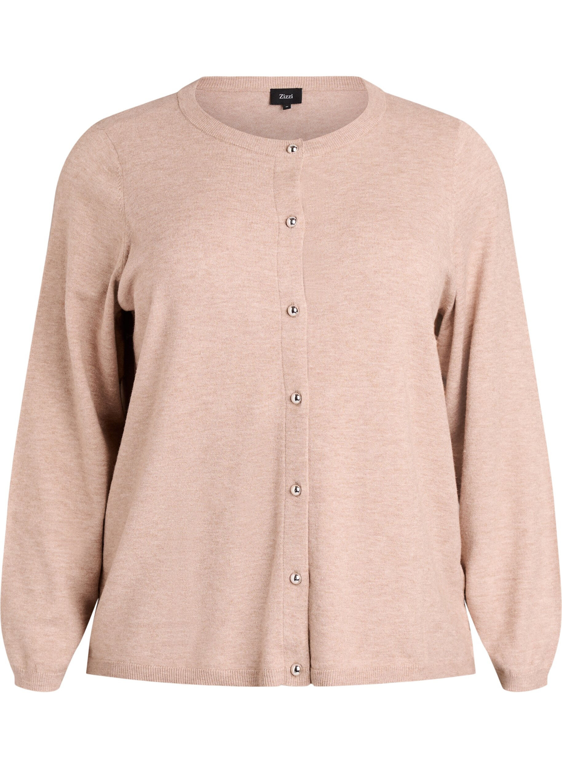 ZizziCardigan met ronde knopen, Beige, Packshot image number 0