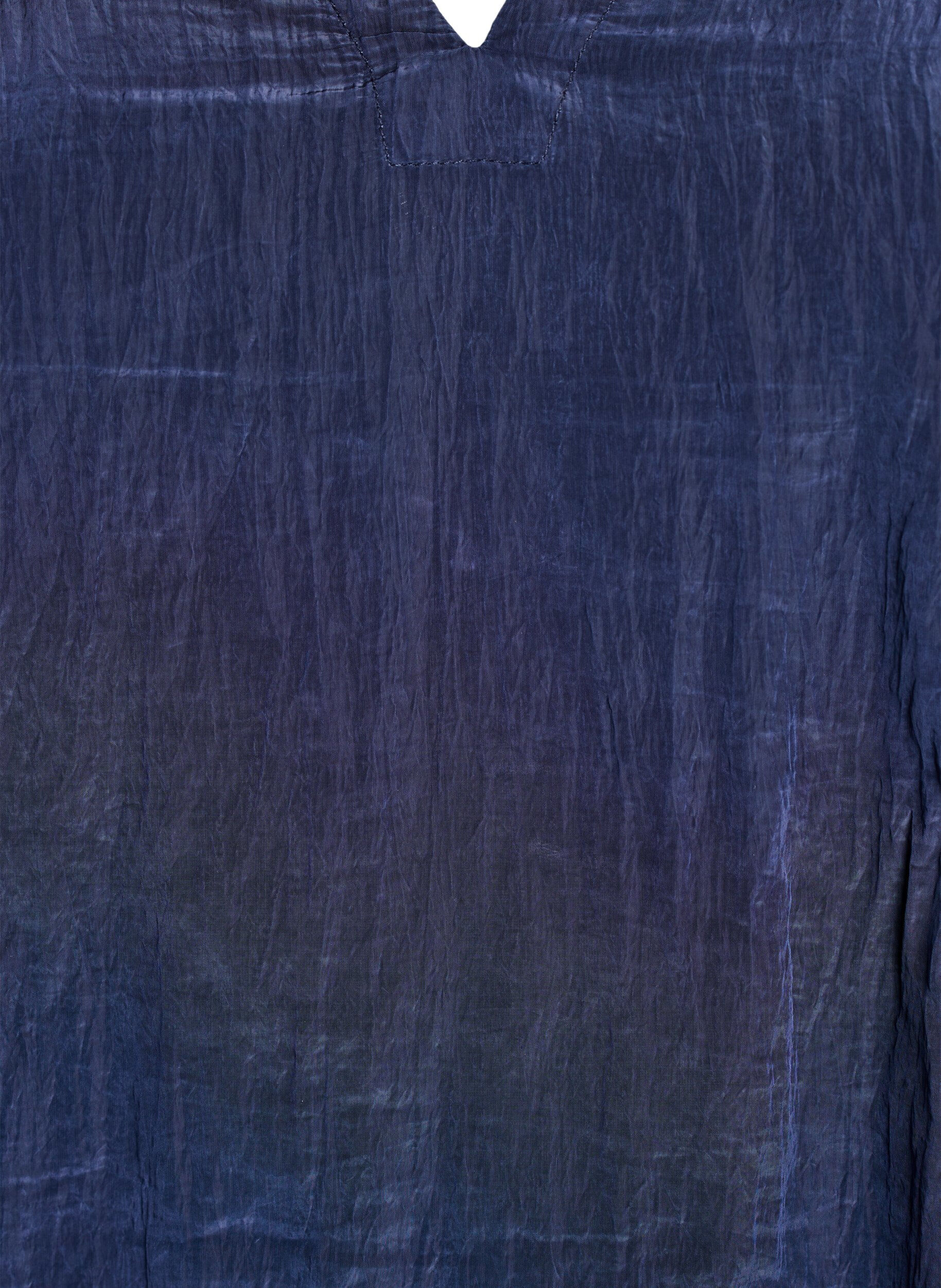 Zizzi Blouse met V-hals en gekreukte textuur, Blauw, Packshot image number 2