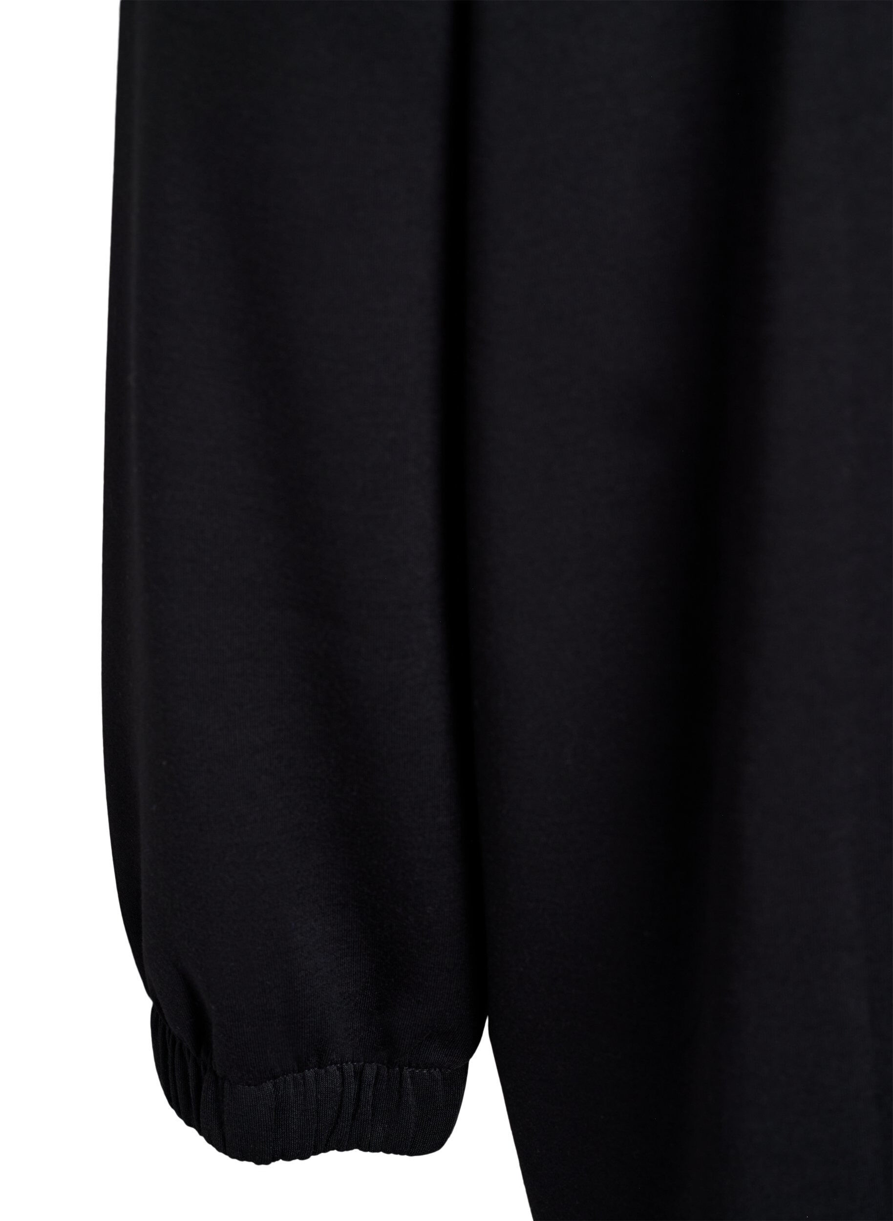 Zizzi A-vormige jurk met col, Zwart, Packshot image number 3