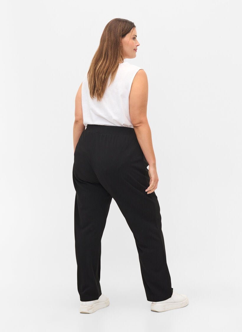 Losse broek met elastische rand, Black, Model image number 1