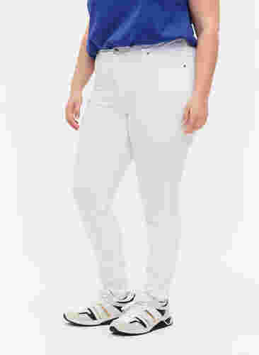 super slim fit Amy jeans met hoge taille, White, Model image number 2