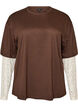 Los T-shirt met lange kanten mouwen, Bruin, Packshot image number 0