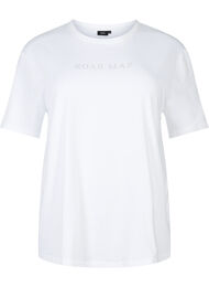 T-shirt in biologisch katoen met similistenen, White