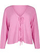 Gebreide cardigan met strikceintuur, Begonia Pink Mel., Packshot image number 0
