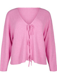 Gebreide cardigan met strikceintuur, Begonia Pink Mel.