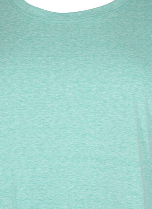 Gemêleerd T-shirt met korte mouwen, Turquoise Mél, Packshot image number 2