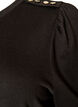 Blouse met knoopdetail en korte pofmouwen, Zwart, Packshot image number 2
