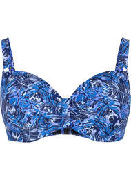 Bikinitop met beugel en patroon, Blauw
