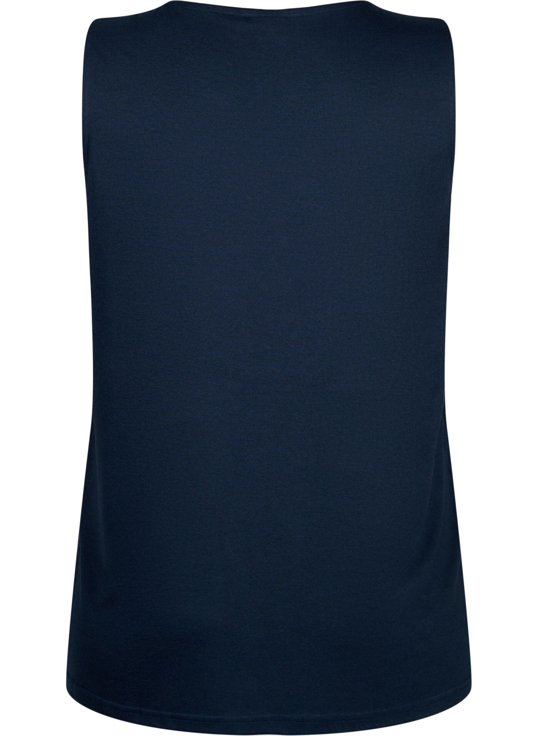 Zizzi Mouwloos top met kant, Total Eclipse, Packshot image number 1