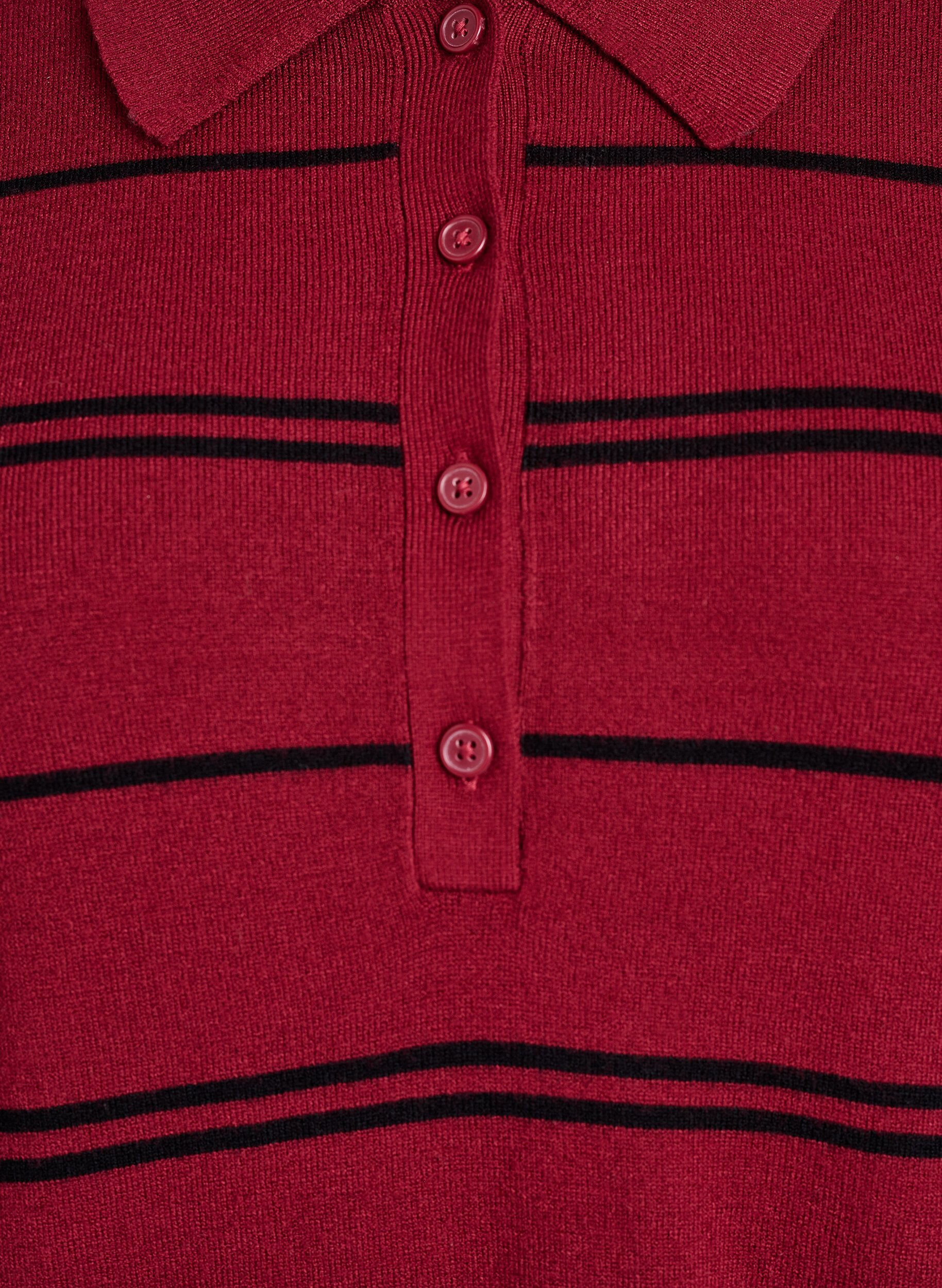 Zizzi Strik blouse met kraag, Rood, Packshot image number 2