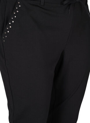 Cropped Maddison broek met klinknagels, Black w Studs, Packshot image number 2